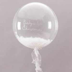 Волшебный шар Bubbles 45см Перья + Бант