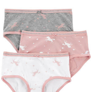 3-Pack Unicorn Print Cotton Underwear