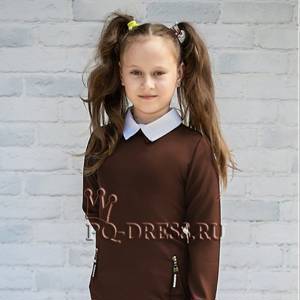 Платье школьное "Офис", цвет коричневый