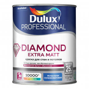 DULUX DIAMOND EXTRA MATT краска для стен и потолков глубокоматовая база BW 1л