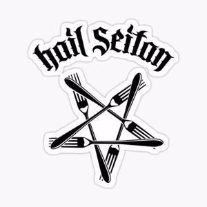 Hail Seitan - Go vegan 1.2 (black)	 Sticker
