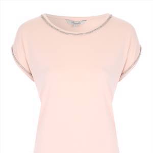 Womens Embellished Neck T-Shirt