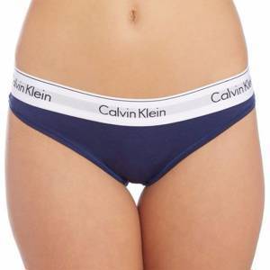 Женские стринги Calvin Klein синие с белой резинкой B048