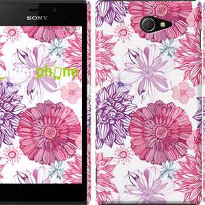 Чехол на Sony Xperia M2 dual D2302 Цветочный узор v2 "1163m-61"