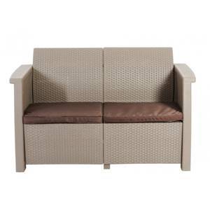 Диван пластиковый Толедо (Toledo Love Seat) капучино (производство Россия)