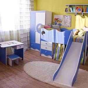 Детская спальня для мальчика "Морячок" с кроватью чердаком от фабрики 38 попугаев