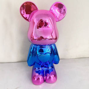 Статуэтка Lucky Bear (Bearbrick) IST-013, 28 см, розово-голубой глянцевый