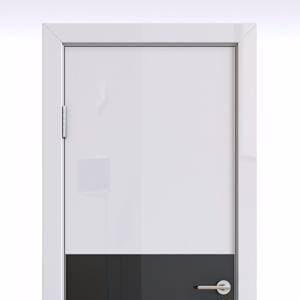 Дверь межкомнатная DO-501 Белый глянец/стекло Черное (ДО-501)