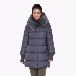 Куртка зимняя средней длины женская цвет муссон модель 31027