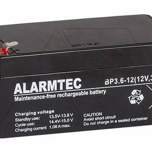 Батарея аккумуляторная Alarmtec BP3.6-12, T1, 12V/3.6Ah, 61(67)x134x67 HxLxW, 1.35kg, 5 лет