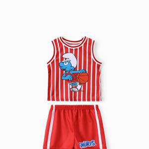 The Smurfs Baby/Toddler Boys 2pc Basketball Character Striped Print Tank Top with Shorts Sporty Set