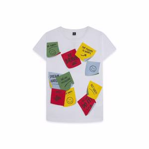 CAMISETA MANGA CORTA NATH KIDS BY TUC TUCBLANCA POSTIT COLORES NIÑO