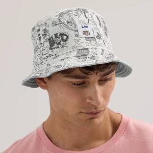 Lee® x HEYDUDE™ Reversible Bucket Hat in Mid Wash Patchwork