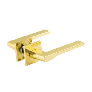 Ручка дверная  межкомнатная на тонкой квадратной розетке 144K Slim золото