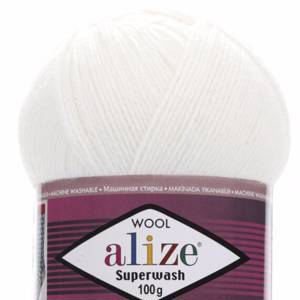 Пряжа ALIZE Superwash 100 / 55 белый