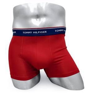 Мужские боксеры Tommy Hilfiger красные мелкий шрифт T10