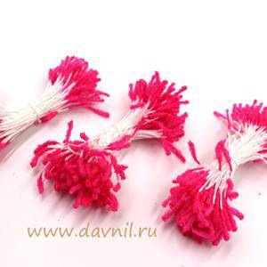 Тычинка в сахаре мелкая для цветов 1700 шт.малиновая