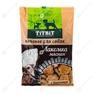 TITBIT лакомка мясная с бараниной печенье для собак, 200 г