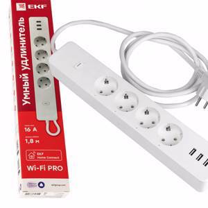 Умный удлинитель Connect PRO Wi-Fi c USB EKF