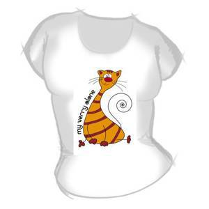 Женская футболка "Кот в полоску"