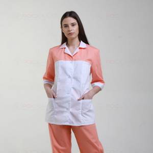 Женский медицинский костюм с отделкой, куртка и брюки КМТ-02
