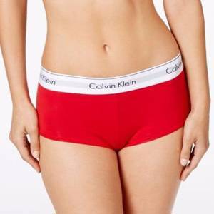 Женские шортики Calvin Klein красные с белой резинкой B054