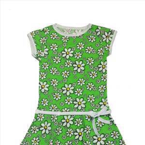 Платье зеленое с ромашками