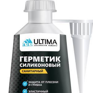 Ultima, герметик силиконовый санитарный, белый, 80 мл