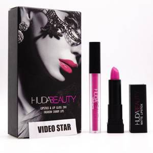 HUDA BEAUTY LIPSTICK & LIP GLOSS 2 IN 1 (VIDEO STAR), блеск + помада для губ 2 в 1