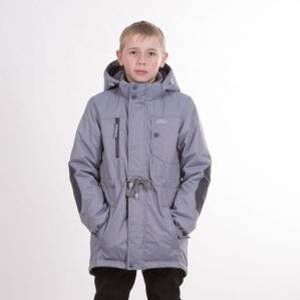 Детская куртка-парка для мальчика весна/осень КМ-002 (серый)