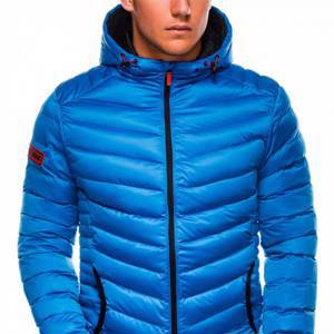 Men's mid-season quilted jacket C368 - blue