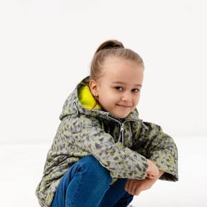 Демисезонная детская мембранная куртка 243326, цвет серый/мультикам