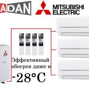 Тепловой насос Mitsubishi Electric MXZ-4E83VAHZ + 3 внутренних блока серии Standard SF (25+25+25)