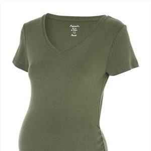 Womens Khaki Maternity V-Neck Jersey Top