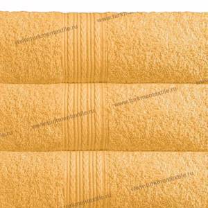 Желтое полотенце оптом махровое пр-во Байрамали (бордюр «косичка»)