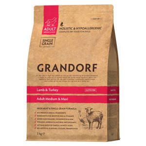 Грандорф (Grandorf Medium&Maxi Lamb&Turkey) Ягненок с индейкой для собак средних и крупных пород 3кг
