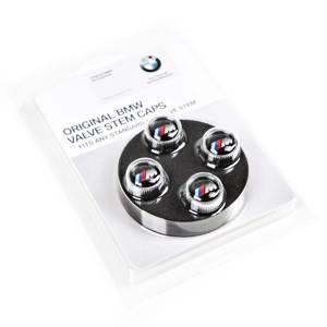 BMW M Logo Valve Stem Cap Set - Silver