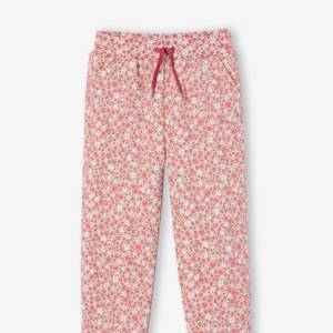 Mädchen Jogginghose mit Blumenprint - rosa geblümt