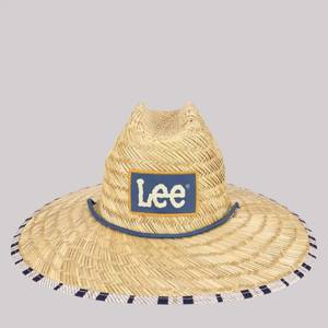 Men's Straw Stripe Lifeguard Hat in Natural